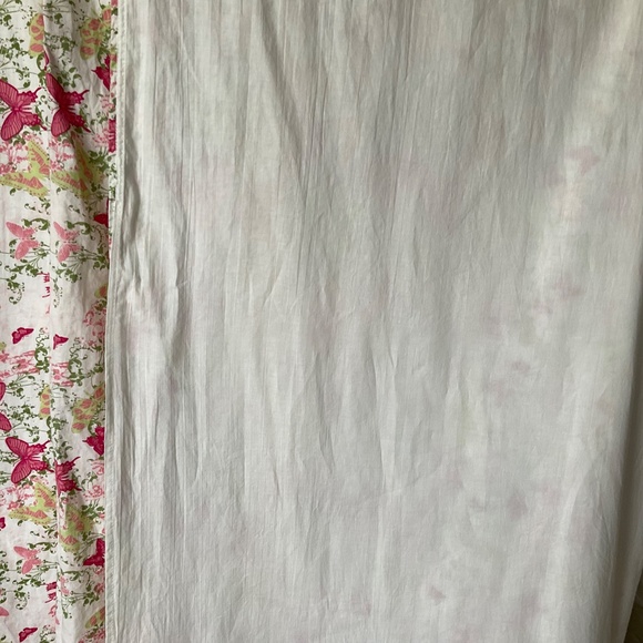 Elena Brunelli Curtain Panel Set (2) Rod Pocket Drapery Butterfly Pink Green - Picture 9 of 12